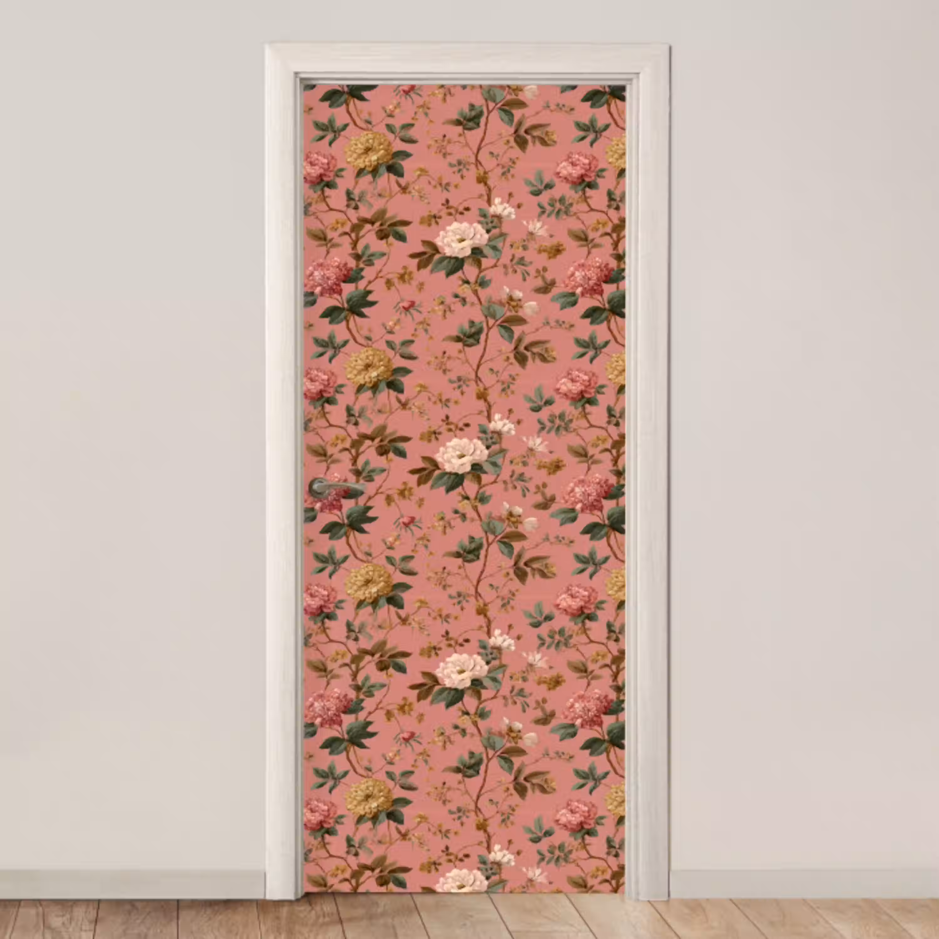 Klassiek - Botanisch - Roze deurposter klein 289 -3d_beige
