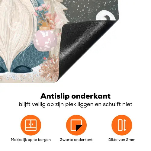 Kerst - Gnomen - Pastel Inductie beschermer vinyl 3mm klein -zzzzzzz-td-onderkant