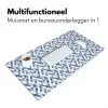 Diamant - Patroon - Blauw - Wit Muismat XXL klein 681 -sfeer4
