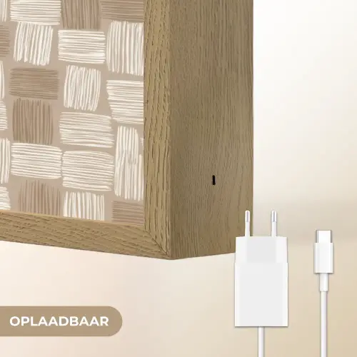 Blok - Patroon - Bruin Light Box met batterij (Wandlamp) middel 907 -USP_websiteoplaadbaarNL
