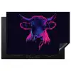 Stier - Neon - Zwart - Kleur Inductie beschermer vinyl 3mm klein -3d