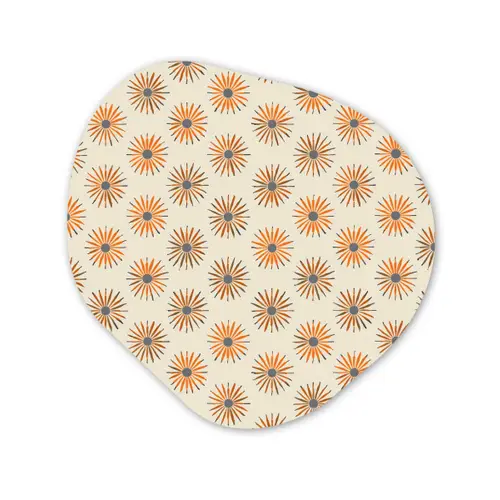 Madelief - Patroon - Oranje Wandcirkel Organisch Forex 3mm klein 629 -3d