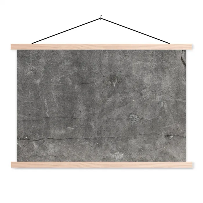 Beton - Muur - Cement textielposter latten blank klein -3d