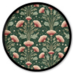 Patroon - Botanisch - Kleurrijk Fotolijst rond zonder passe partout klein 856 -3d