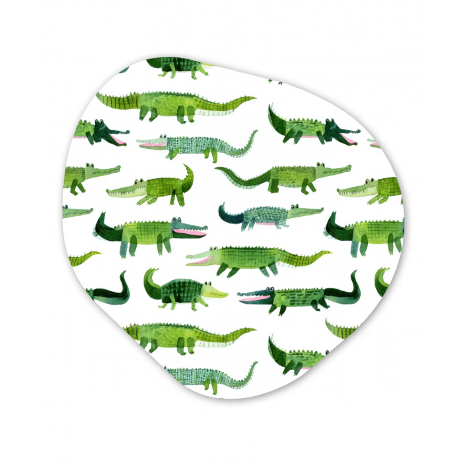 krokodillen - Speels - Groen Wandcirkel Organisch Forex 3mm klein 629 -3d