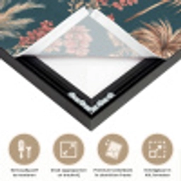 Botanisch - Patroon - Blauw Textielframe zwart klein 947 -USP_feed_closeupNL