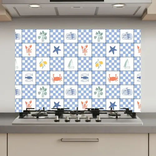 Zee - Sfeer- Mozaïek - Blauw keuken achterwand spatscherm klein 900 -3d_website