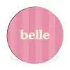 Roze - Gestreept - Belle Wandcirkel aluminium klein -3d