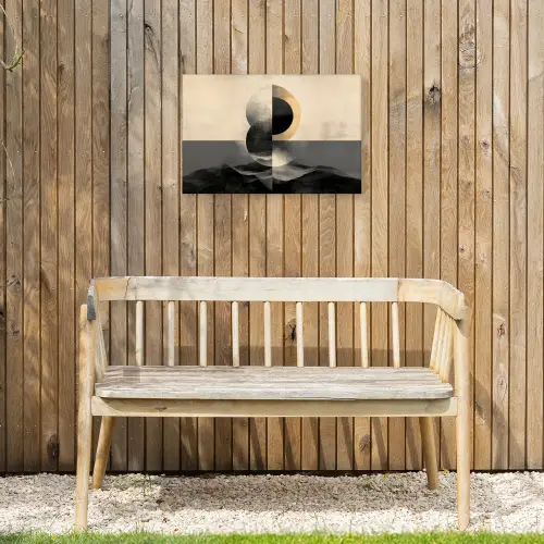 Cirkels - Schaduw - Abstract Tuinposter op houten frame 2 cm dik klein -sfeer4