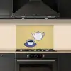 Theepot - Kopje - Beige - Illustratie keuken achterwand spatscherm klein -sfeer1