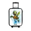 Schildpad - Water - Groen Kinderkoffer - Zwart klein -3d