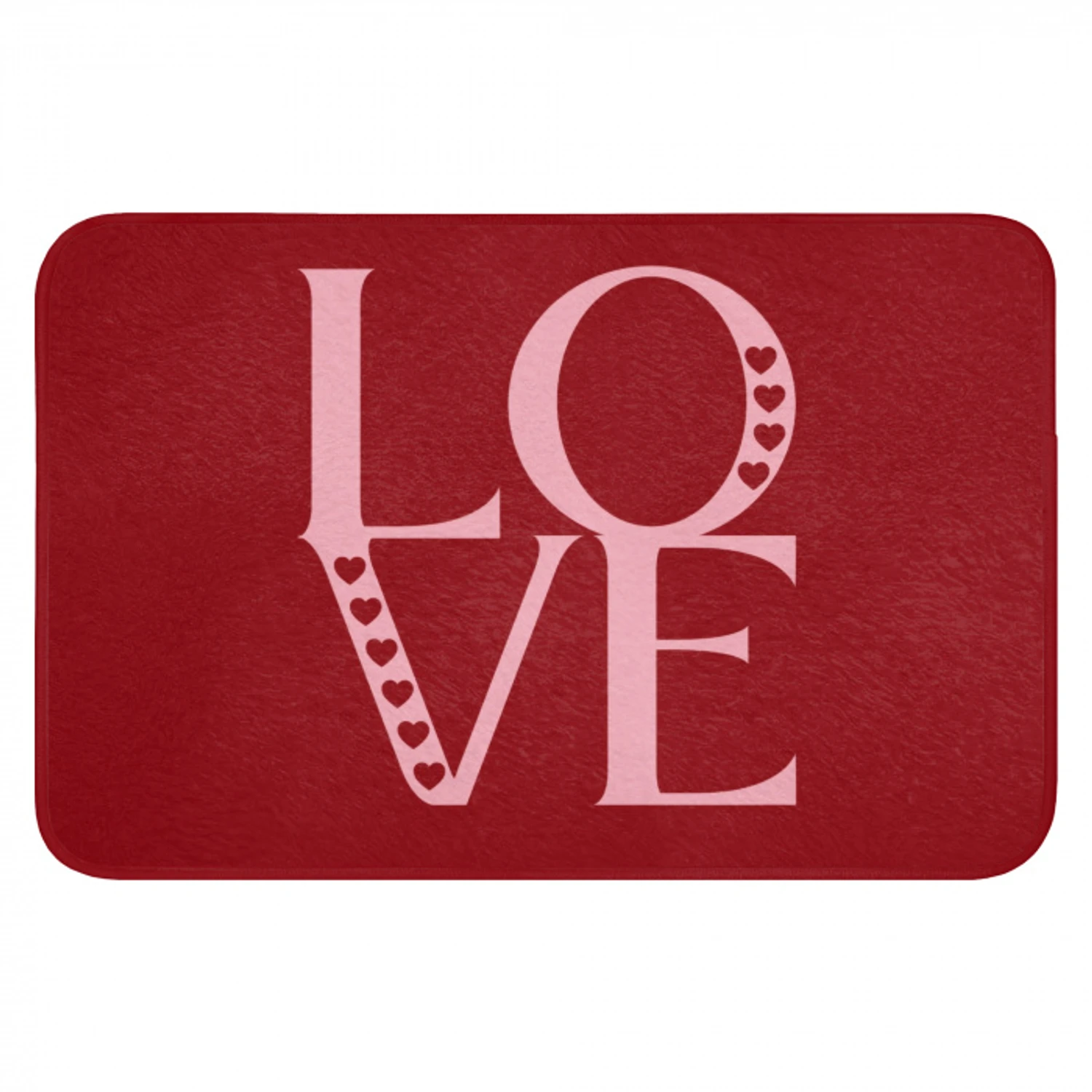 Love - Rood - Hatjes Badmat klein -3d