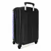 Bloemen en bladeren op blauwe achtergrond NBS - Handbagage koffer - Volwassenen Unisex middel -achterkant