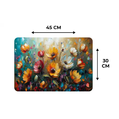 Bloemen - Verf - Kunst - Modern Placemat vinyl groot -specs