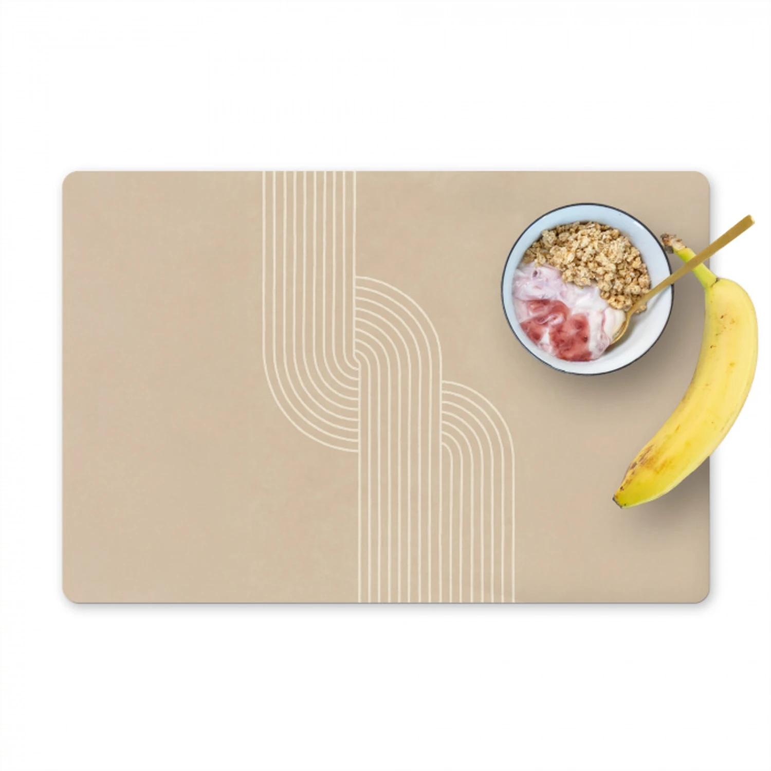 Parallelle lijnen - Lichte textuur - Beige Placemat vinyl groot -zzzproduct_Kitchenyeah-website
