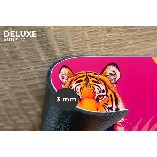 Tijger - Kimono - Planten - Roze Placemat vinyl groot -closeup