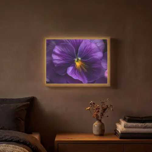 Paars - Viool - Diepte Light Box met batterij (Wandlamp) middel -sfeer4