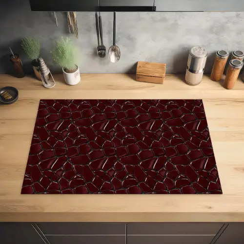 Mozaïek - Tegel - Bordeauxrood Inductie beschermer vinyl 3mm klein 276 -sfeer5