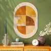 Cirkels - Geel - Minimalistisch Wandcirkel Ovaal Glas middel -sfeer2