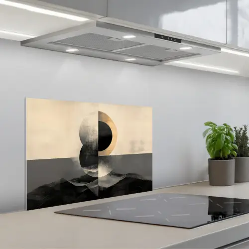 Cirkels - Schaduw - Abstract keuken achterwand spatscherm klein -3d_schuin