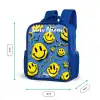 Smiley - Blauw - Geel Kinderrugzak - Blauw middel -productfoto_formaten
