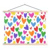 Hartjes - Patroon - Kleurrijk textielposter latten blank klein -3d