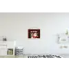 Kerstman - Rendier - Tekst - Rood - Zwart textielposter latten blank klein -kinderkamer
