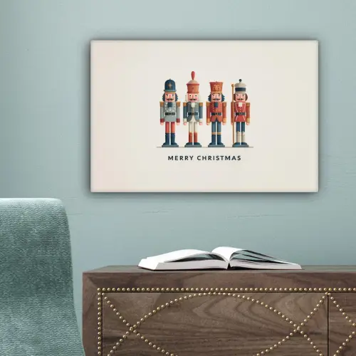 Notenkrakers - Minimalistisch - Kerst - Beige canvas 2cm klein -sfeer4