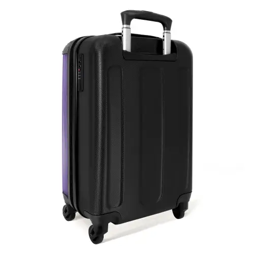 Gele auto met roze vlammen NBS - Handbagage koffer - Unisex middel -achterkant