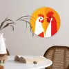 Kippen - Oranje - Vlakken Wandcirkel plexiglas klein -sfeer4