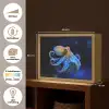 Octopus - Stippen - Blauw - Zee Light Box met batterij (Wandlamp) middel -USP_websiteoverzichtNL