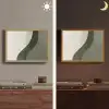 Japandi - Groen - Abstract - Modern Light Box met batterij (Wandlamp) middel -sfeer3