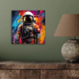 Astronaut - Graffiti - Zwart - Kleuren aluminium wit klein -sfeer2