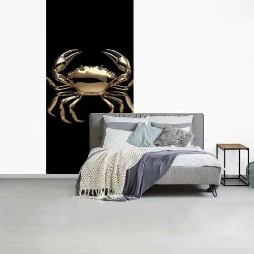 Goud - Krab - Dieren - Zwart fotobehang vinyl groot -slaapkamer