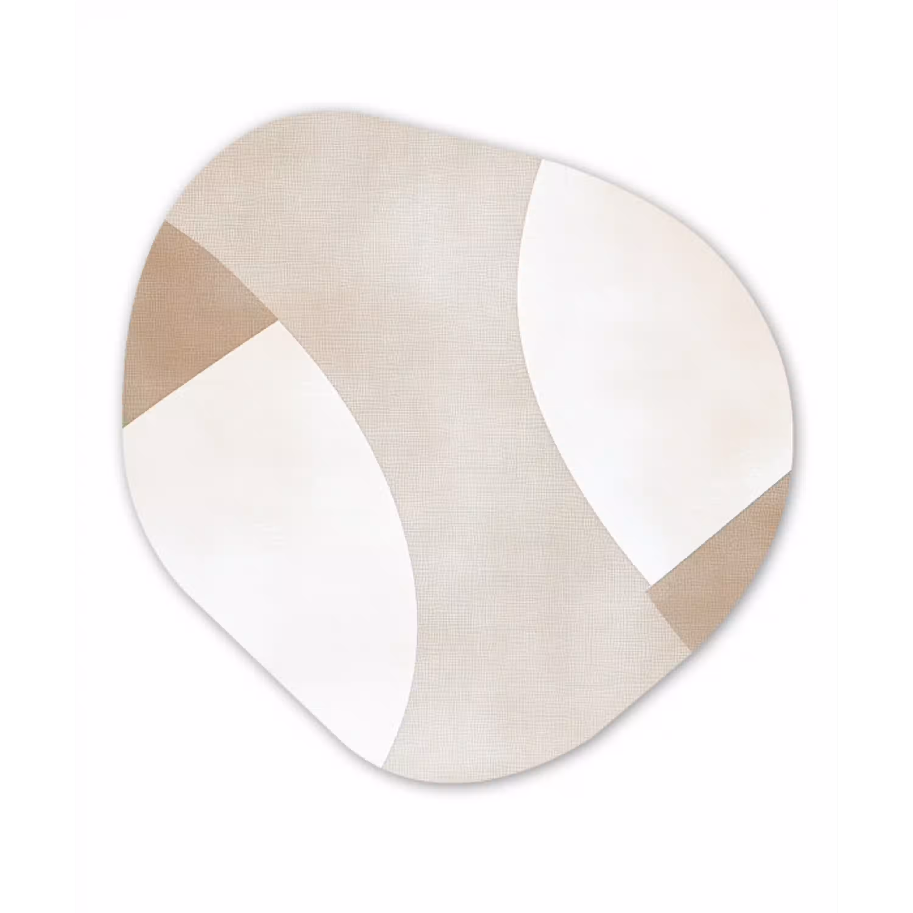 Bruin - Japandi - Abstract Wandcirkel Organisch Forex 3mm klein -3d