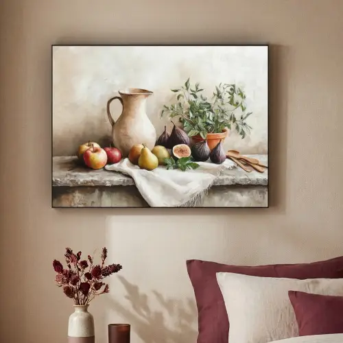 Fruit - Kruiden - Landelijk Textielframe zwart klein -sfeer1