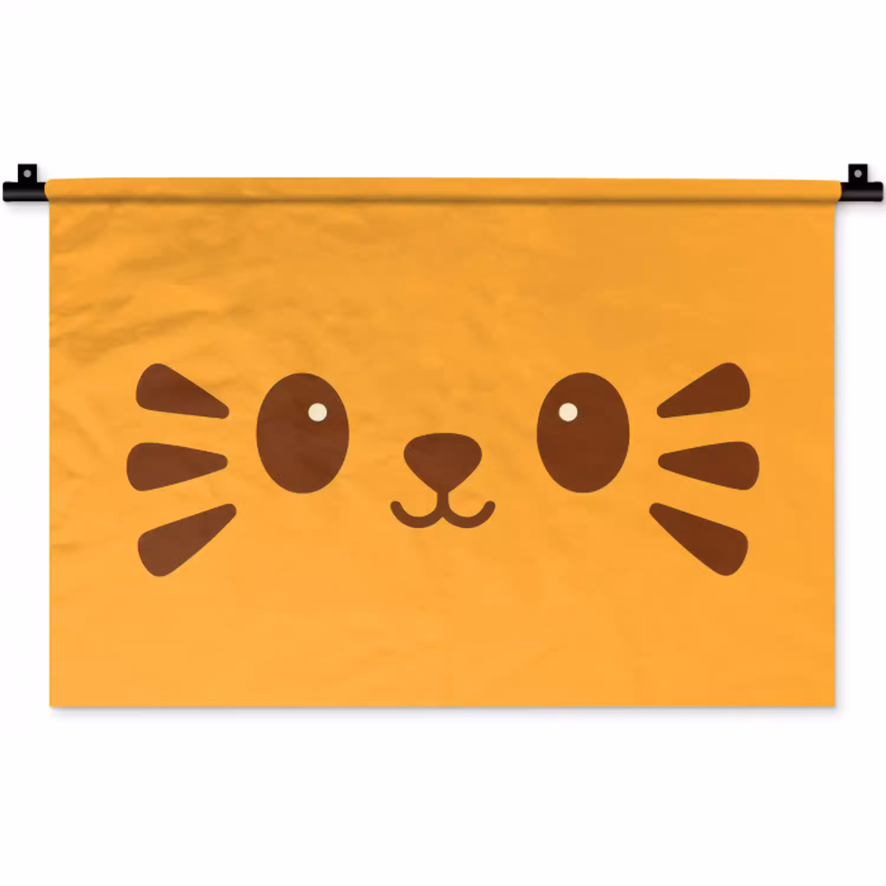 Kat - Simplistisch - Oranje - Vrolijk Wandkleed katoen klein -zz3d