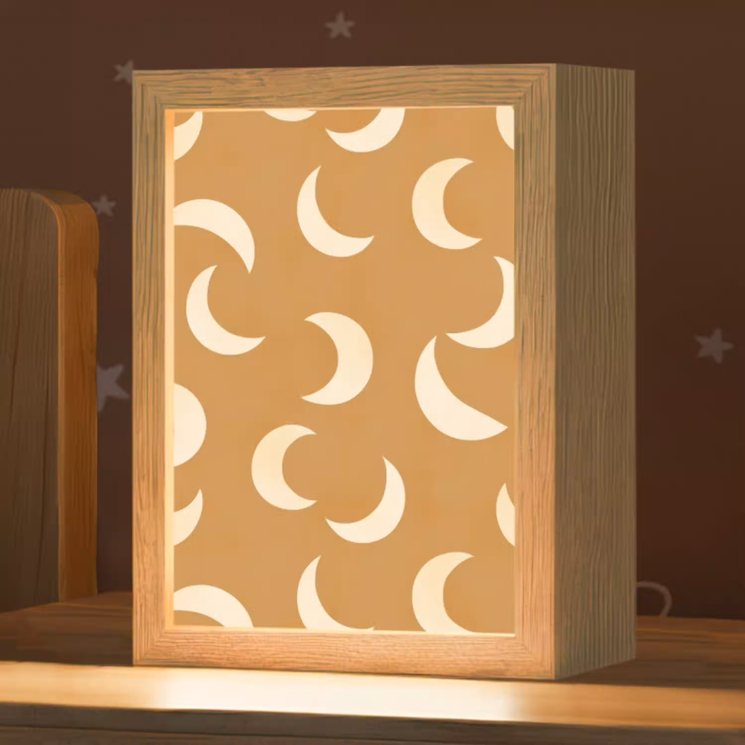 Manen - Patroon - Oker Light Box met kabel (Kinderlampje) klein 904 -zzz_3d_website