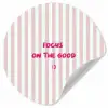 Focus on the good - Strepen - Roze - Smiley Wandcirkel behangsticker klein -3d