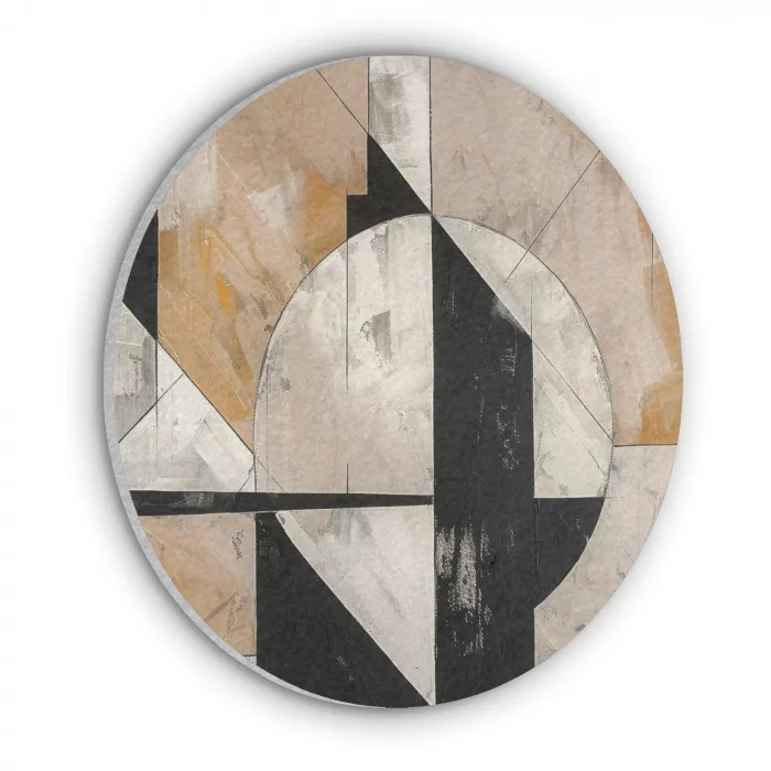Abstract - Modern - Geometrisch - Pastel Akoestische PET Vilt - Rond klein -3d