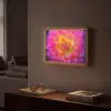 Roze - Dahlia - Kleurrijk Light Box met batterij (Wandlamp) middel -sfeer1