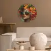 Vrouw - Sinaasappel - Bessen - Oranje Akoestische PET Vilt - Rond klein -sfeer1