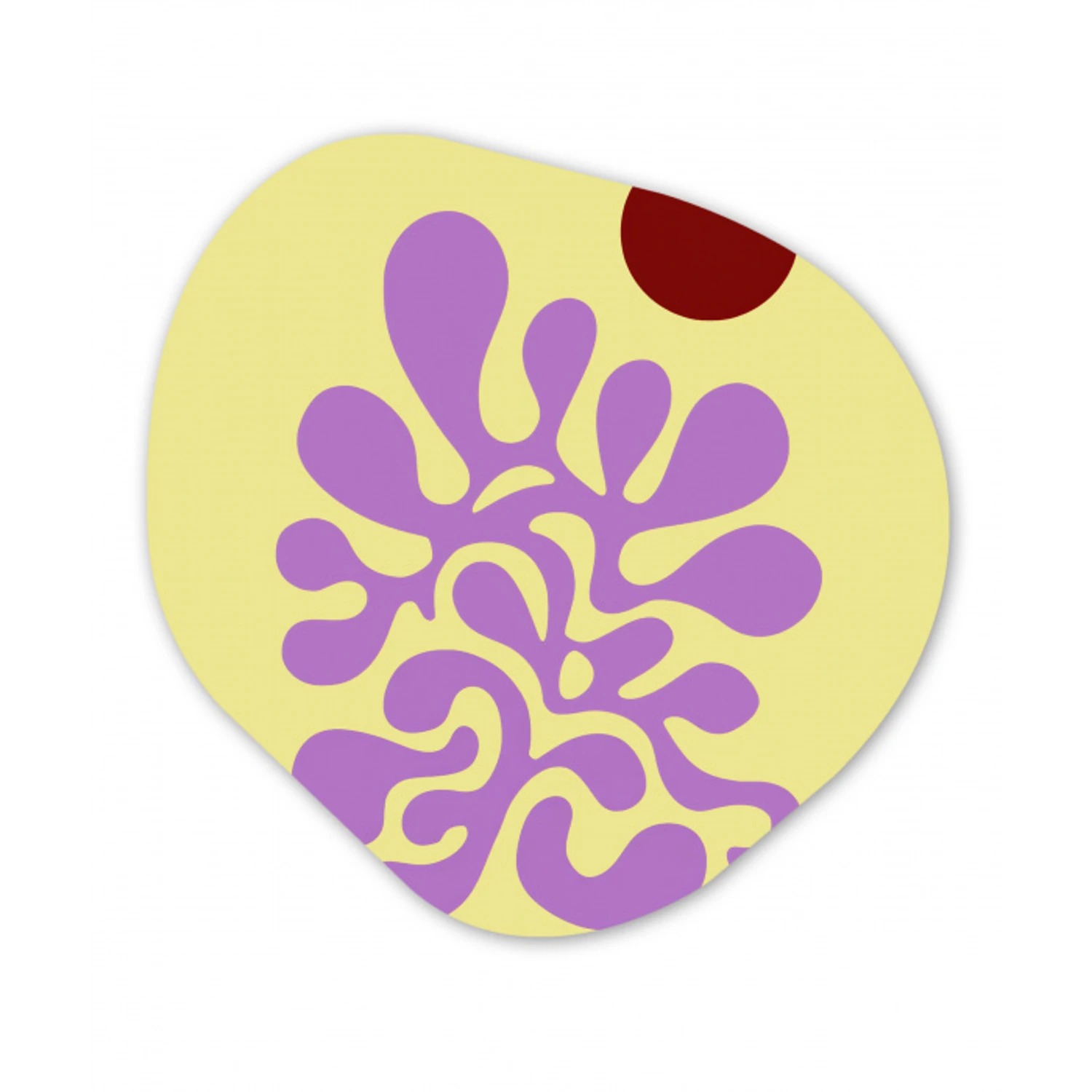 Koraal - Cirkel - Abstract - Geel Wandcirkel Organisch Forex 3mm klein -3d