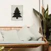 Kerstboom - Zwarte kerstboom - Boom - Japandi tuinposter los doek klein -sfeer7