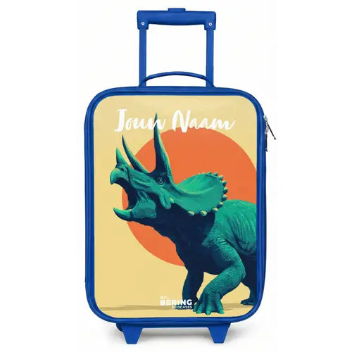 Dino - Triceratops  - Dier Kinderkoffer - Blauw klein -zz3dotto
