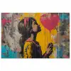 Graffiti - Meisje - Ballon - Street art poster papier klein -3d
