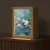 Waterlelies - Bloemen - Roze - Water Light Box met kabel (Tafellamp) klein -z3d_website