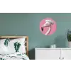 Flamingo - Roze - Koksmuts - Vogel Wandcirkel aluminium klein -slaapkamer