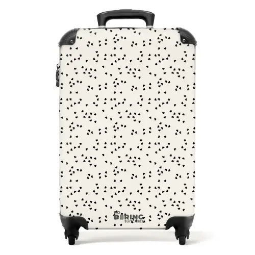 Valentijn verspreide hartjes patroon zwart NBS - Handbagage koffer - Kinderen Unisex middel -productfoto_recht