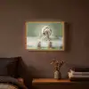 Hond - Bad - Champagne - Handdoek Light Box met batterij (Wandlamp) middel -sfeer4